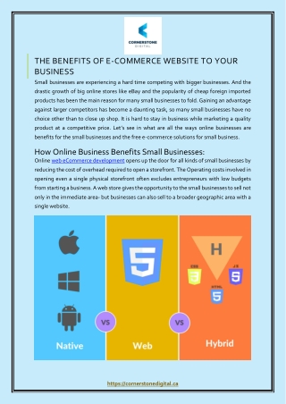 The Benefits of E-Commerce Website to your Business