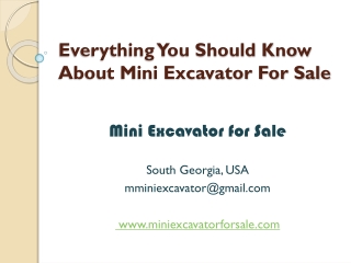 Everything You Should Know About Mini Excavator For Sale