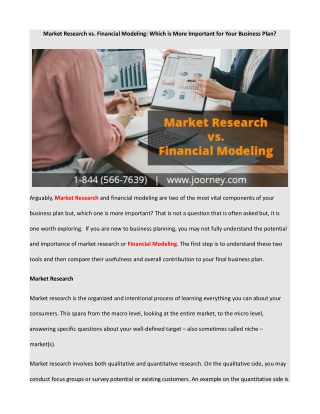 Market Research vs. Financial Modeling: Which is More Important for Your Business Plan?