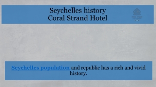 Seychelles history by Coral Strand Hotel