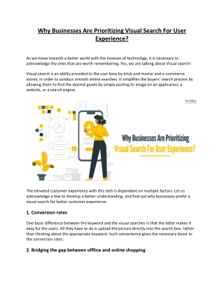 Why Businesses Are Prioritizing Visual Search For User Experience?