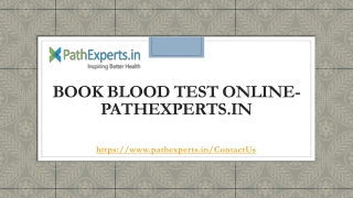 Book blood Test Online-Pathexperts.in