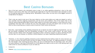 Best Casino Bonuses