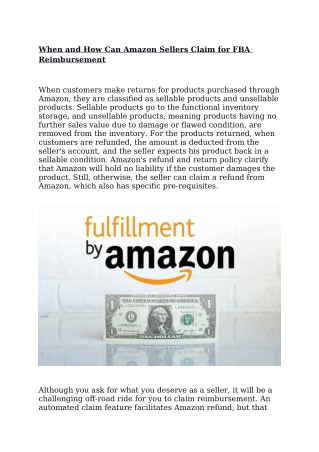 When and How Can Amazon Sellers Claim for FBA Reimbursement