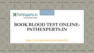 Book blood Test Online-Pathexperts.in