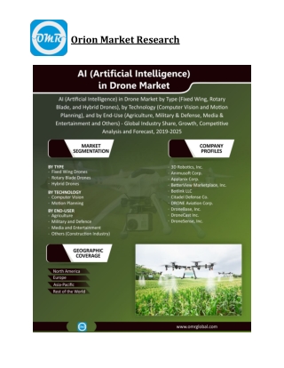 AI in Drones Market Size, share, Industry Growth, Future Prospects, Opportunities, Forecast 2019-2025