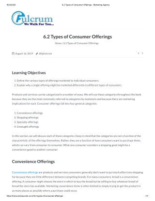 6.2 Types of Consumer Offerings