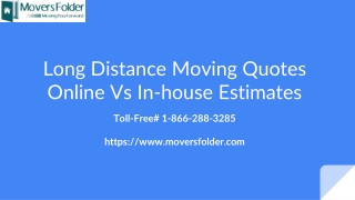 Long Distance Moving Quotes Online Vs In-House Estimates