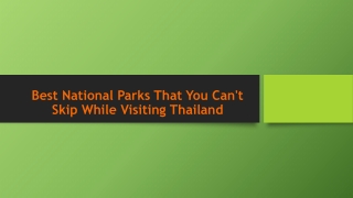 Best National Parks That You Can't Skip While Visiting Thailand