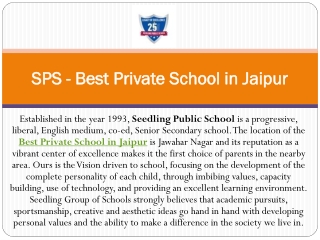 SPS - Best Private School in Jaipur