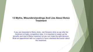 13 Myths, Misunderstandings And Lies About Botox Treatment