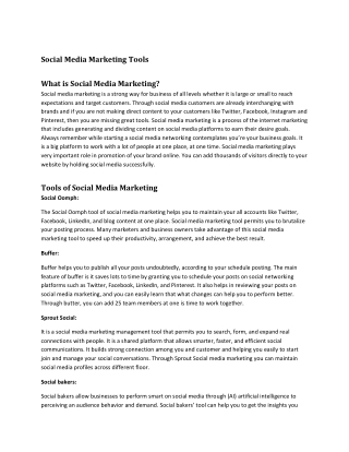 Social Media Marketing Tools