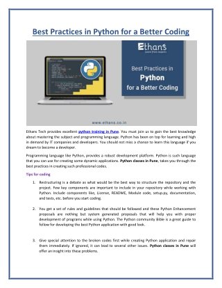 Tips for Better Coding Practices in Python