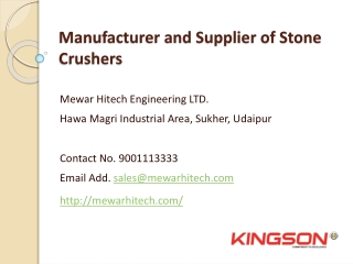 Manufacturer and suppliers of Crushers