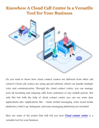 Knowhow A Cloud Call Center Is a Versatile Tool for Your Business