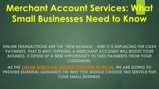 Merchant Account Services: What Small Businesses Need to Know