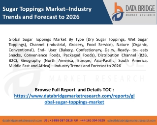 Latest Market Research Sugar Toppings Market Size 2020-2027