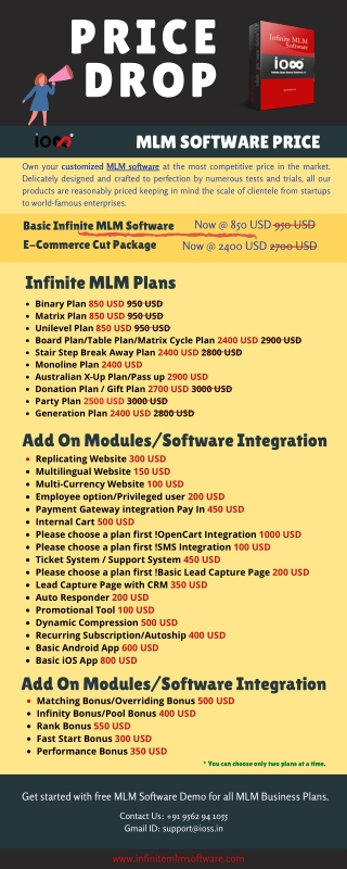 Price Drop Alert - Infinite MLM Software