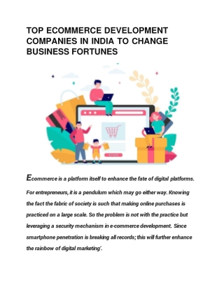 Top 10 eCommerce Development Companies India 2020