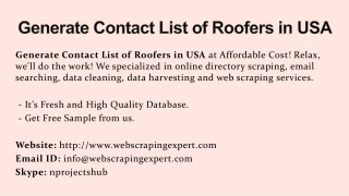 Generate Contact List of Roofers in USA