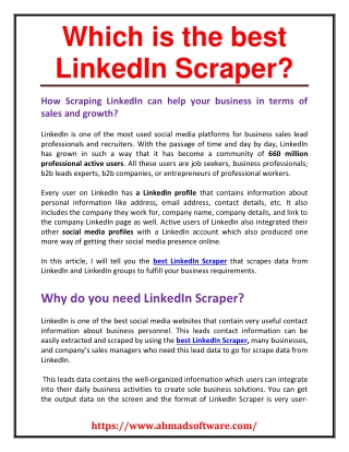 Which is the best LinkedIn Scraper