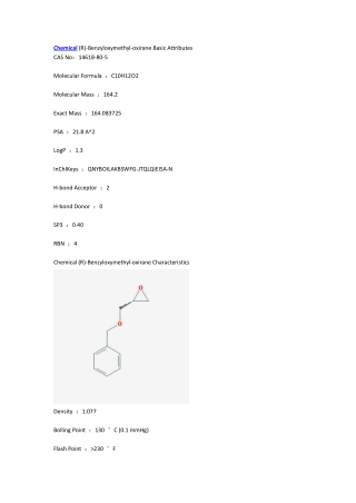 Chemical (R)-Benzyloxymethyl-oxirane Basic Attributes