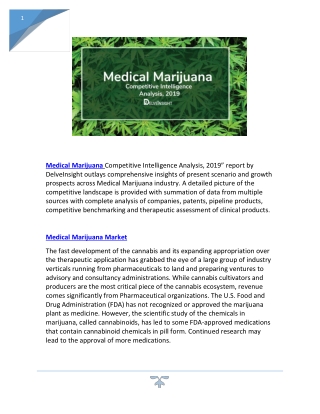 medical marijuana competitive Intelligence