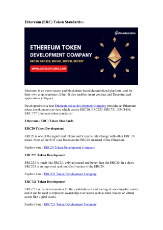 Ethereum (ERC) Token Standards