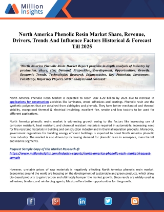 North America Phenolic Resin Market 2025 Growth, Share, Size, Key Drivers By Manufacturers, Upcoming Trends