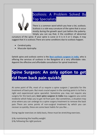 Scoliosis: A Problem Solved By Top Specialists