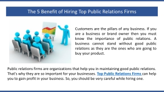 The 5 Benefit of Hiring Top Public Relations Firms