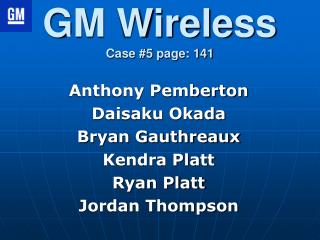 GM Wireless Case #5 page: 141