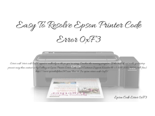 How To Resolve Epson Error Code 0xF3