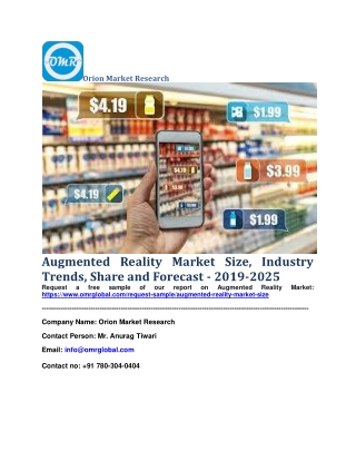 Augmented Reality Market Size, Industry Trends, Share and Forecast - 2019-2025