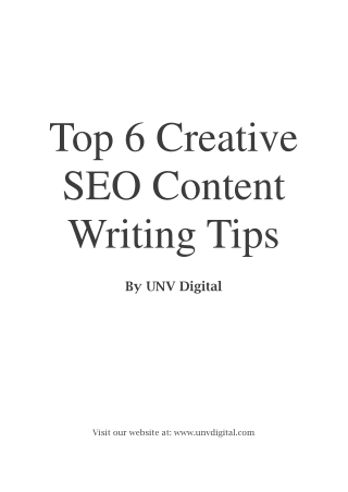 Top 6 Creative SEO Content Writing Tips