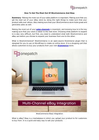 How To Get The Most Out Of WooCommerce and Ebay