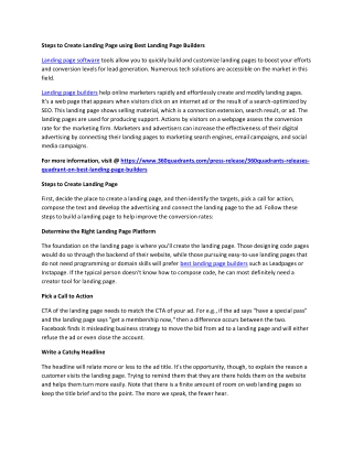 Steps to Create Landing Page Using Best Landing Page Builders