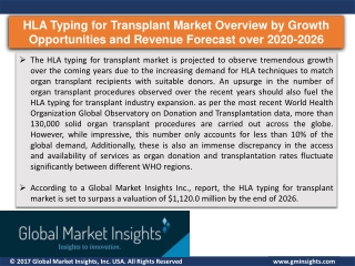 HLA Typing for Transplant Market to experience huge growth by 2026