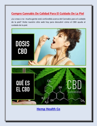 Compre cannabis de calidad para el cuidado de la piel