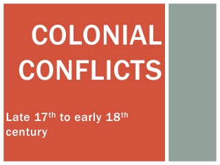 Colonial conflict