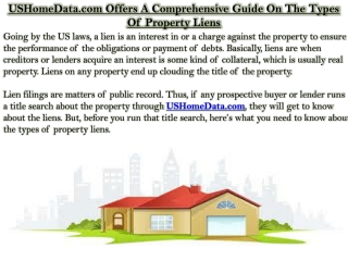 USHomeData.com Offers A Comprehensive Guide On The Types Of Property Liens