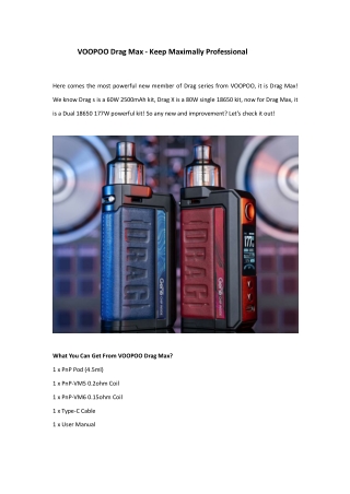 VOOPOO Drag Max Review You Won't Miss Out