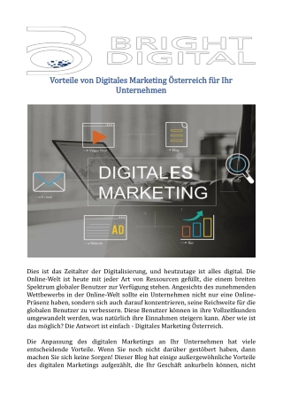 Vorteile von Digitales Marketing Österreich für Ihr Unternehmen