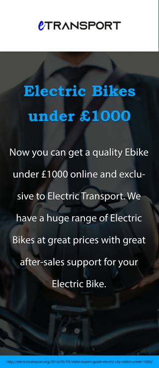 Choose the Best Ebike under £1000 | Electric Transport