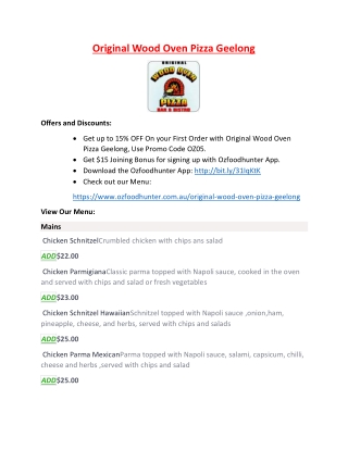 15% off - Original wood oven pizza Geelong – Pizza restaurant in Geelong