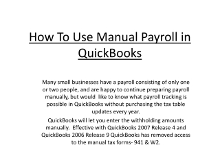 QuickBooks Online Payroll without Subscription