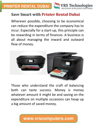 Save Smart with Printer Rental in Dubai