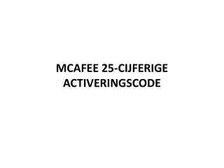 MCAFEE 25-CIJFERIGE ACTIVERINGSCODE
