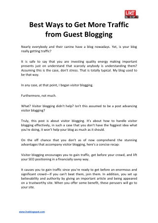 Best Ways to Get More Traffic from Guest Blogging