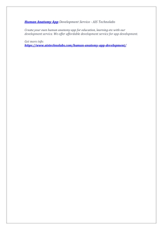 Human Anatomy App Development Service - AIS Technolabs